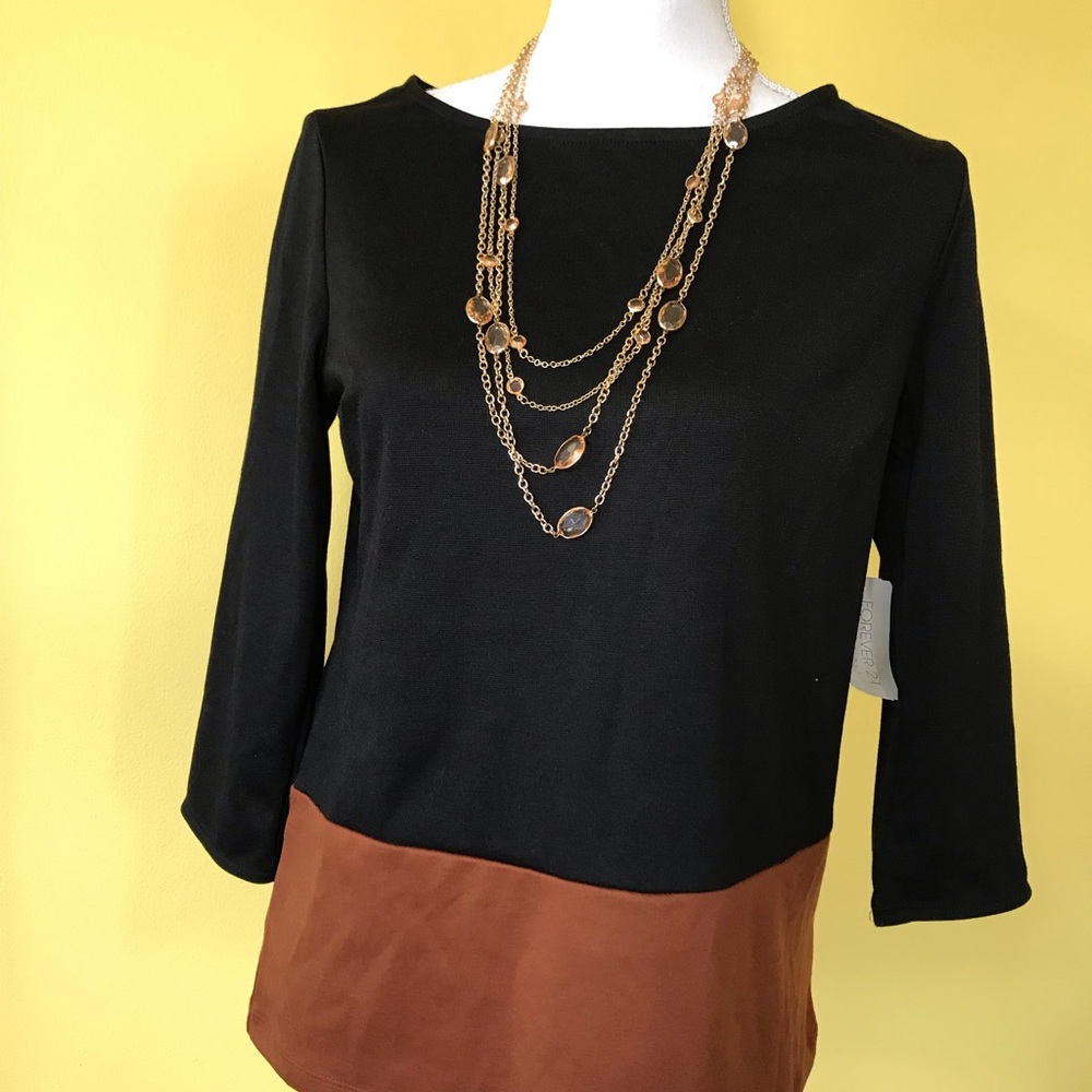 NWT Medium black and brown top